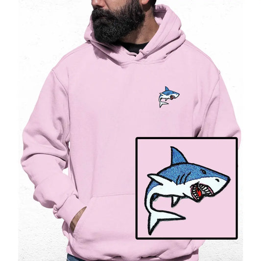 Shark Embroidered Colour Hoodie - Tshirtpark.com