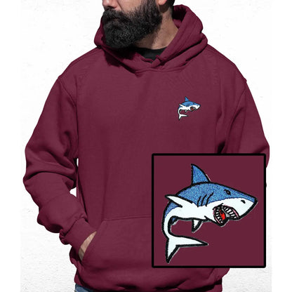 Shark Embroidered Colour Hoodie - Tshirtpark.com