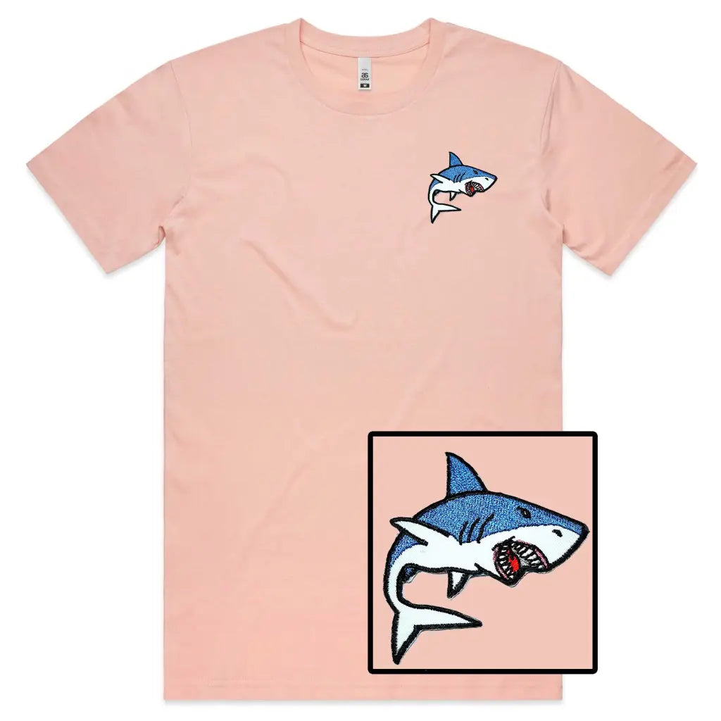 Shark Embroidered T-Shirt - Tshirtpark.com