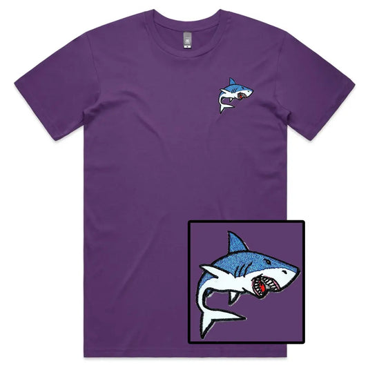 Shark Embroidered T-Shirt - Tshirtpark.com