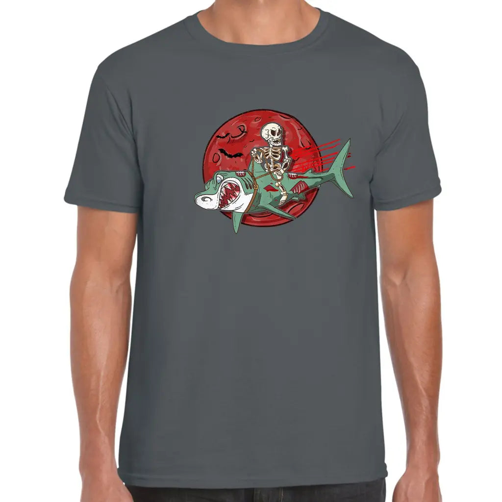 Shark Riding Skeleton T-Shirt - Tshirtpark.com