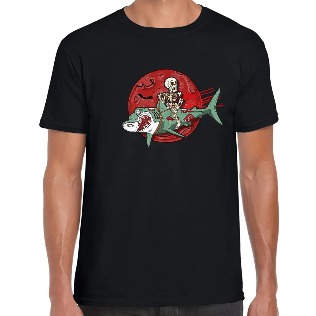 Shark Riding Skeleton T-Shirt - Tshirtpark.com