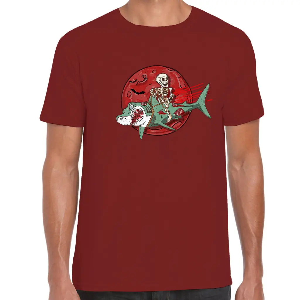 Shark Riding Skeleton T-Shirt - Tshirtpark.com