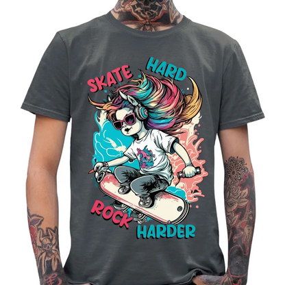 Skate Hard Rock Harder T-Shirt - Tshirtpark.com