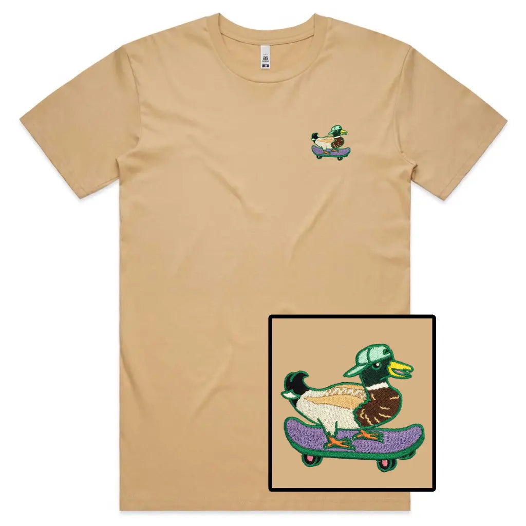 Skater Duck Embroidered T-Shirt - Tshirtpark.com