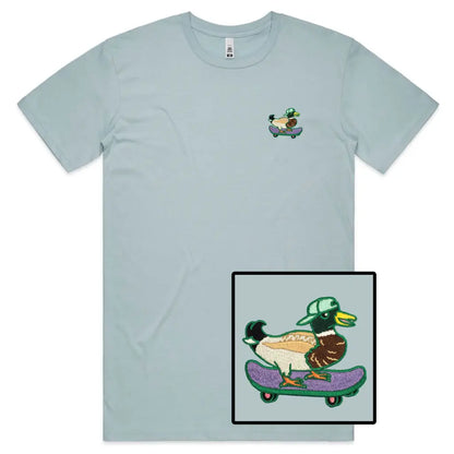 Skater Duck Embroidered T-Shirt - Tshirtpark.com