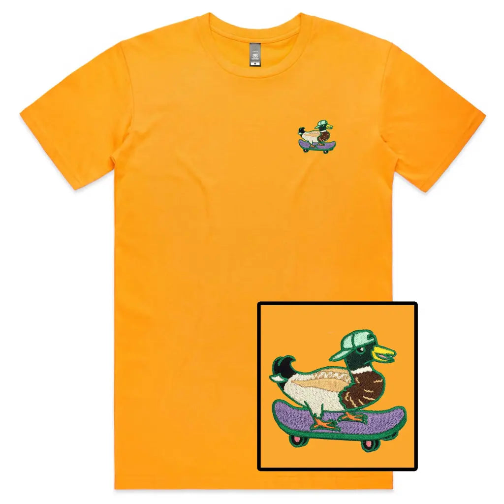 Skater Duck Embroidered T-Shirt - Tshirtpark.com