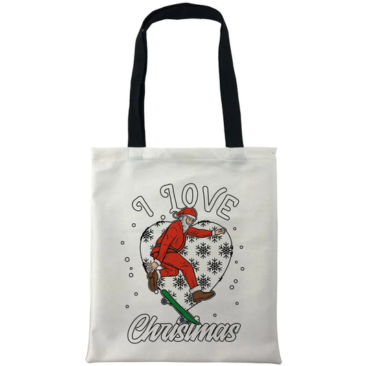 Skater Santa Loves Christmas Bags - Tshirtpark.com