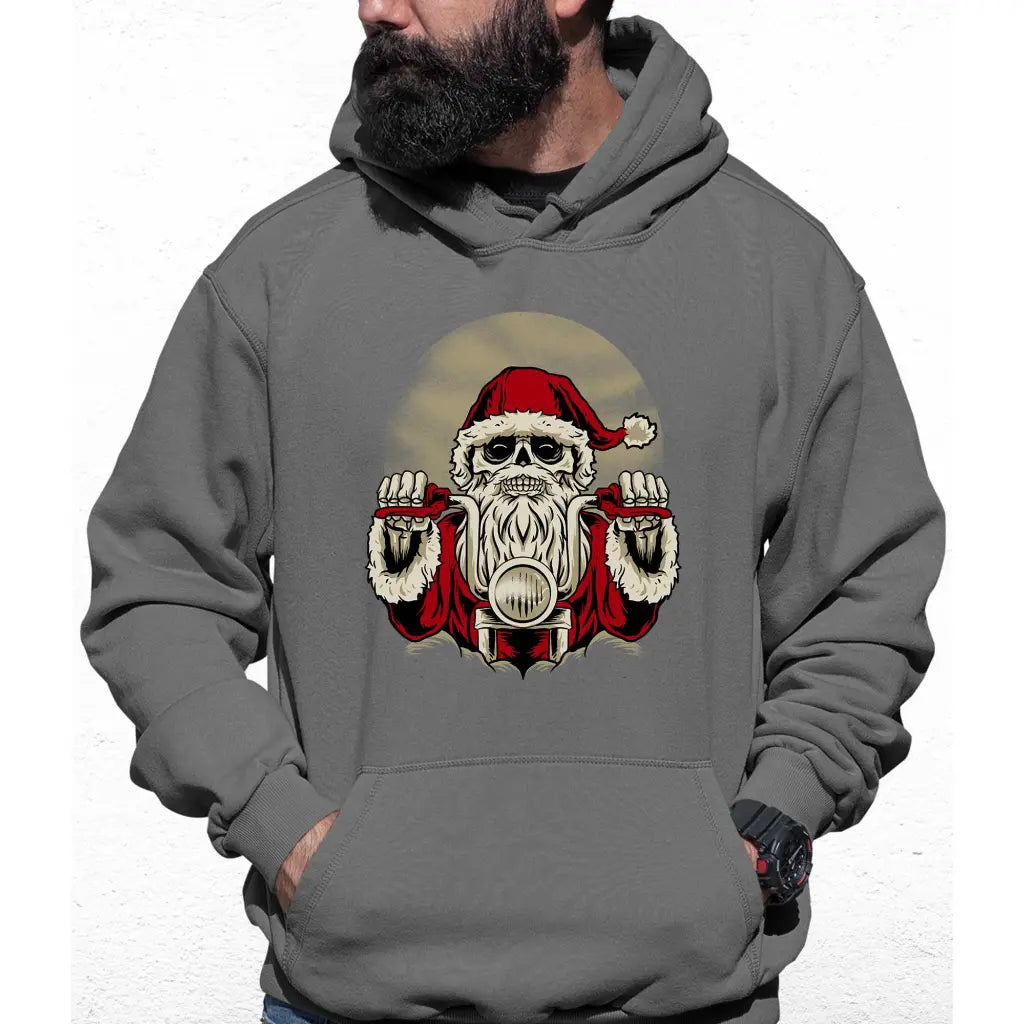 Skeleton Biker Santa Colour Hoodie - Tshirtpark.com