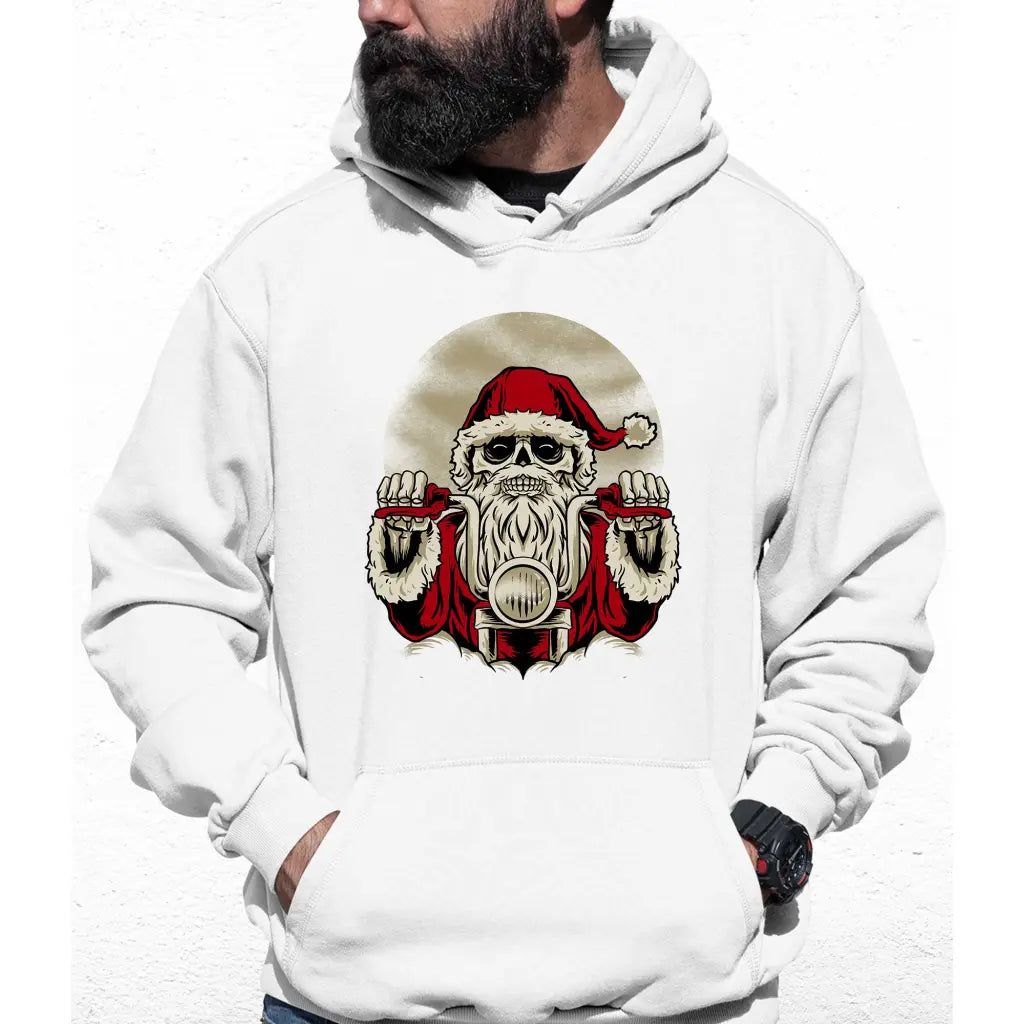 Skeleton Biker Santa Colour Hoodie - Tshirtpark.com