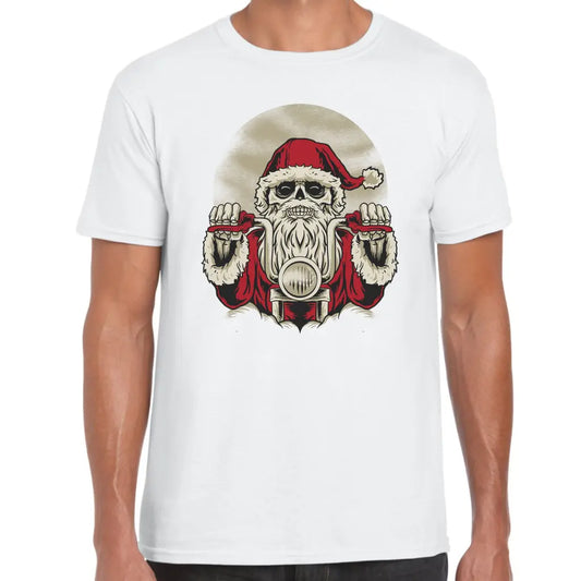 Skeleton Biker Santa T-Shirt - Tshirtpark.com