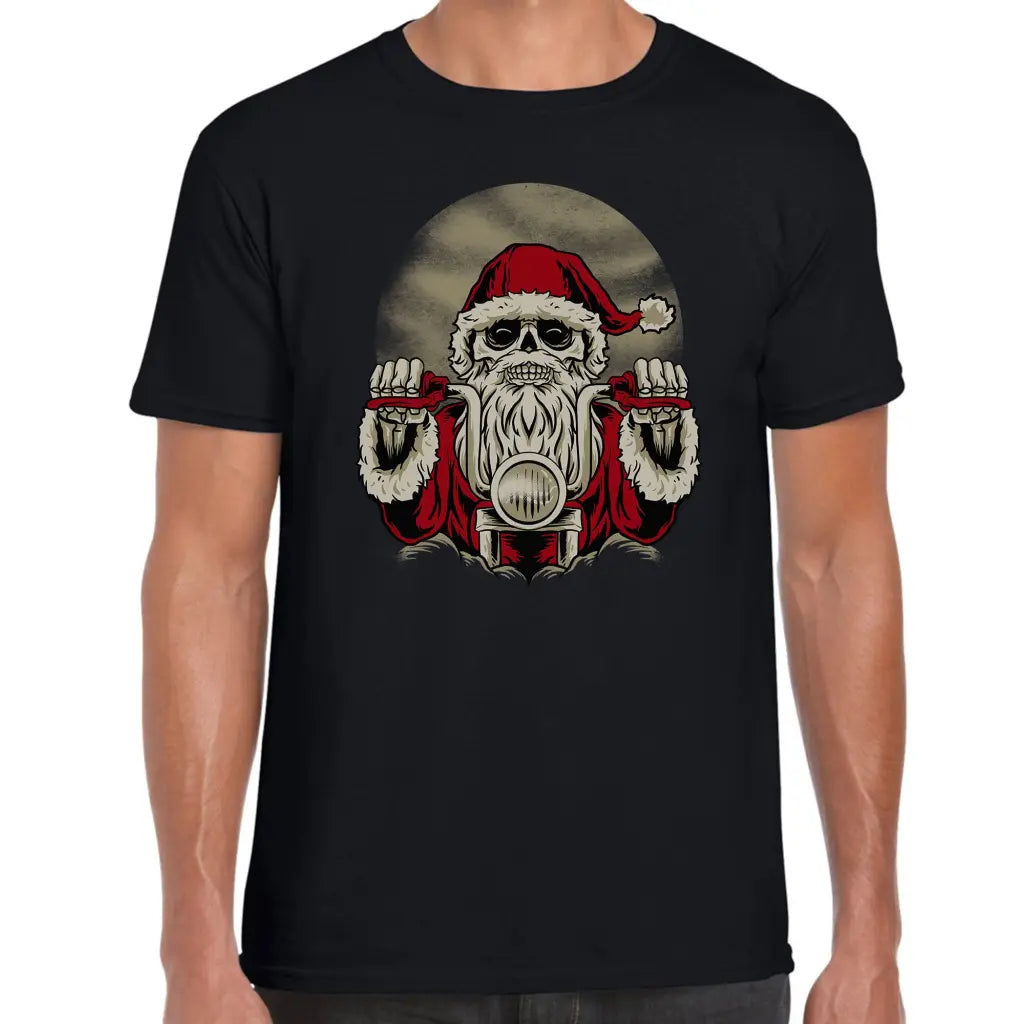 Skeleton Biker Santa T-Shirt - Tshirtpark.com