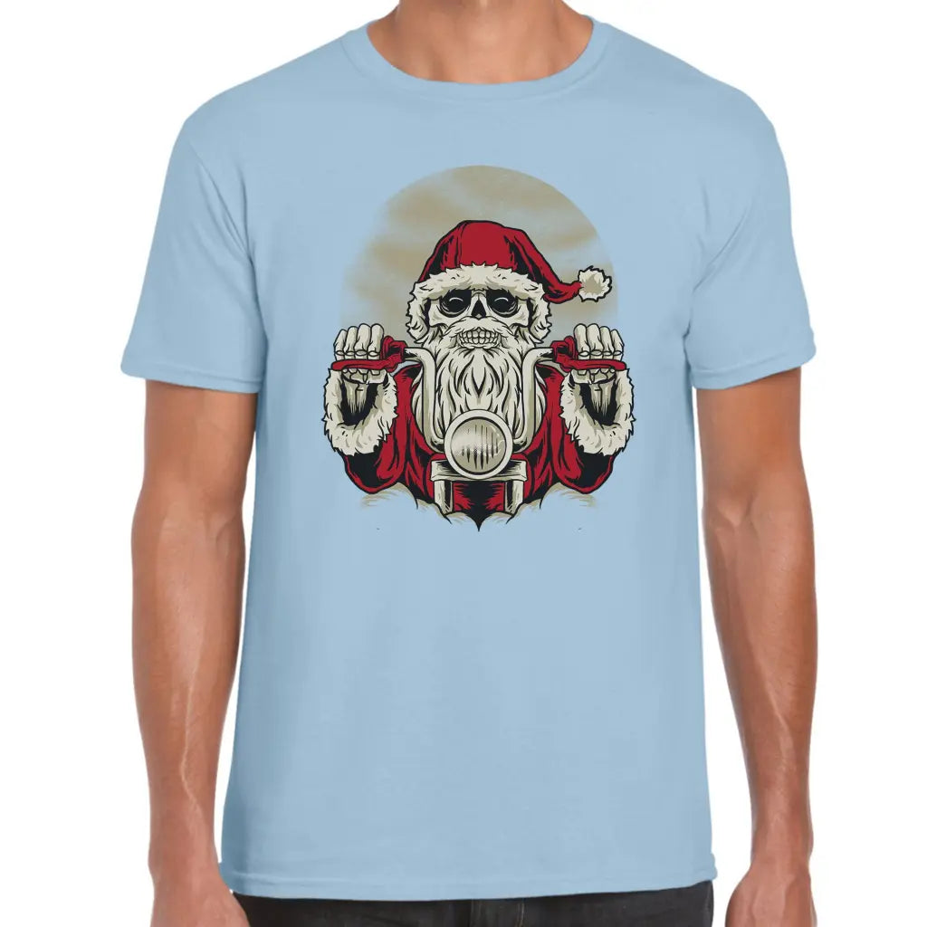 Skeleton Biker Santa T-Shirt - Tshirtpark.com