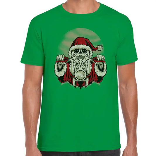 Skeleton Biker Santa T-Shirt - Tshirtpark.com