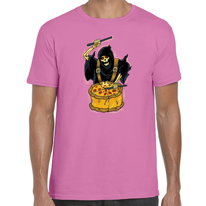 Skeleton Drummer Pizza T-Shirt - Tshirtpark.com