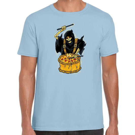 Skeleton Drummer Pizza T-Shirt - Tshirtpark.com