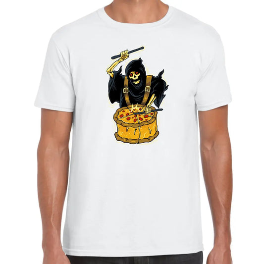 Skeleton Drummer Pizza T-Shirt - Tshirtpark.com