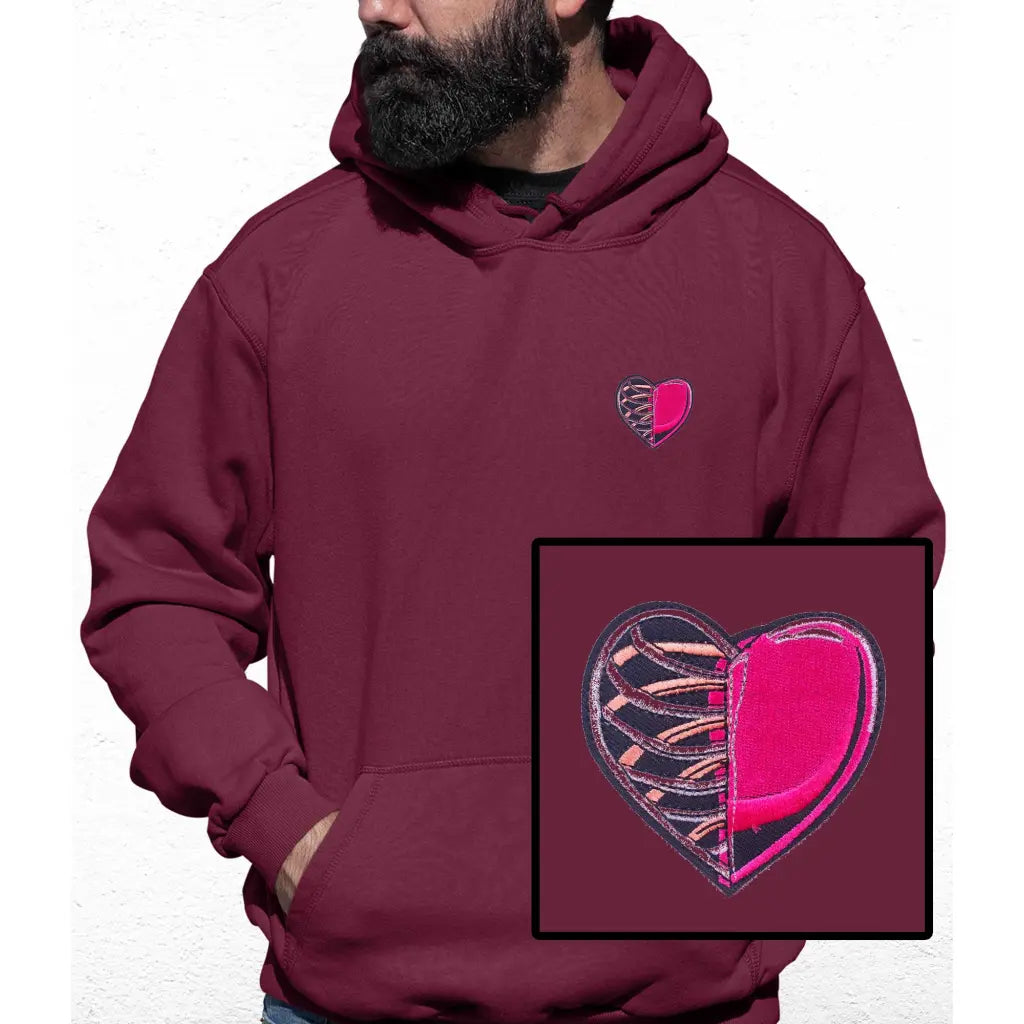 Skeleton Heart Embroidered Colour Hoodie - Tshirtpark.com