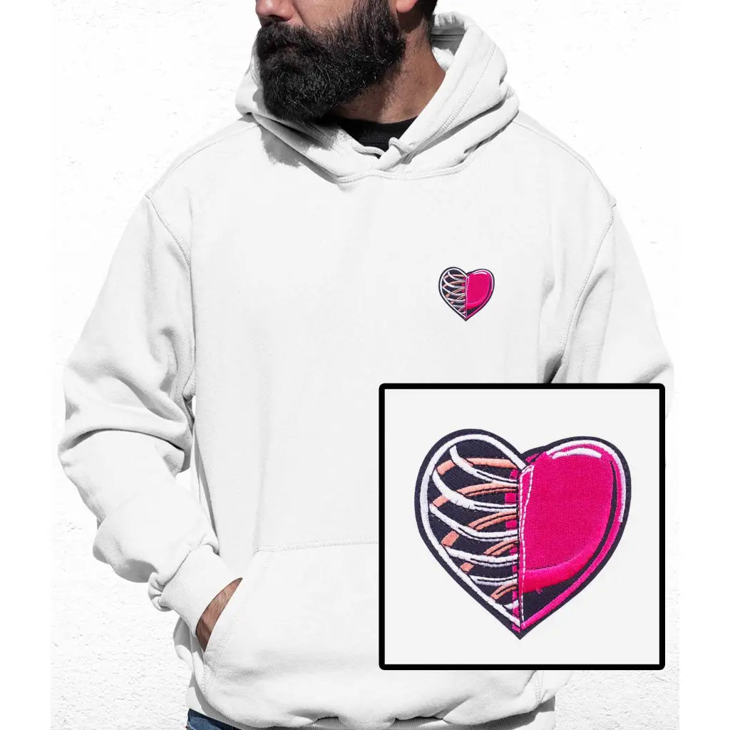 Skeleton Heart Embroidered Colour Hoodie - Tshirtpark.com