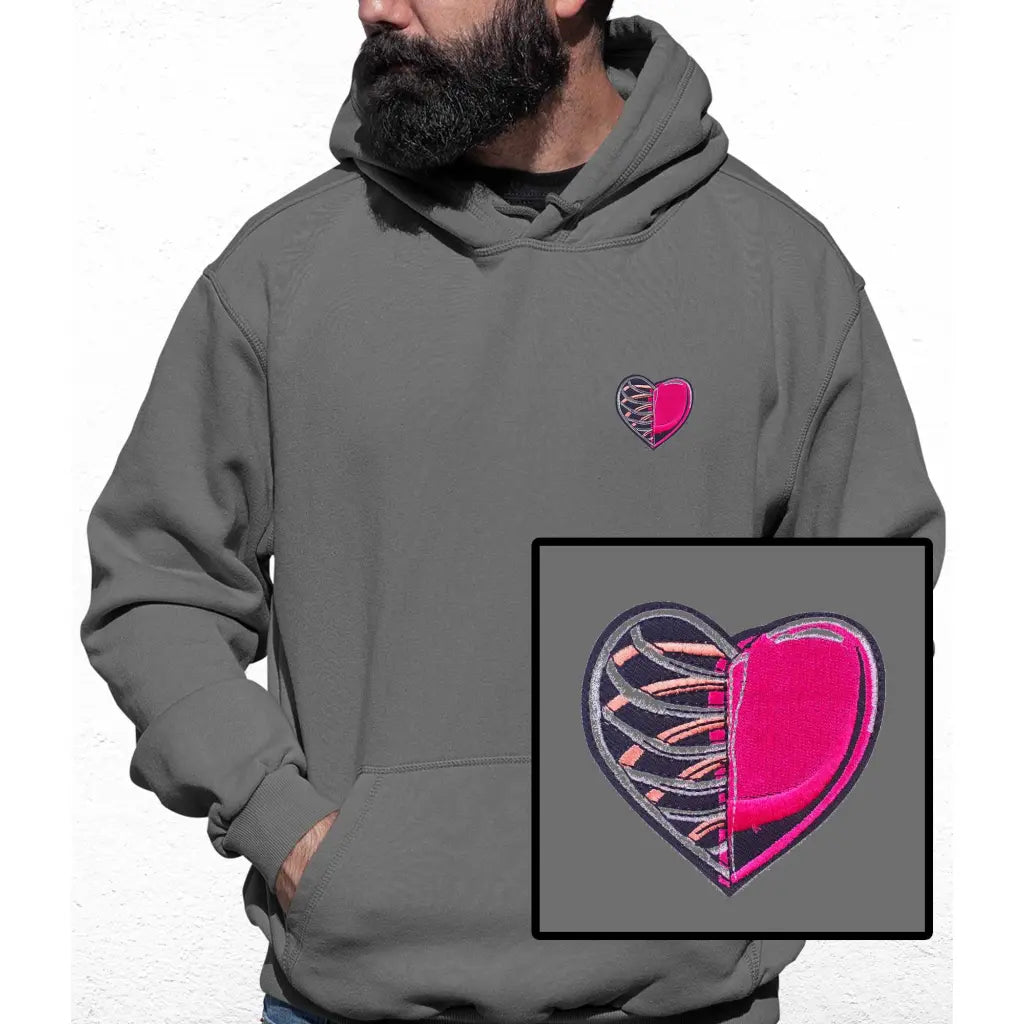 Skeleton Heart Embroidered Colour Hoodie - Tshirtpark.com