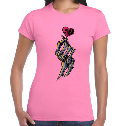 Skeleton Heart Hand Ladies T-shirt - Tshirtpark.com