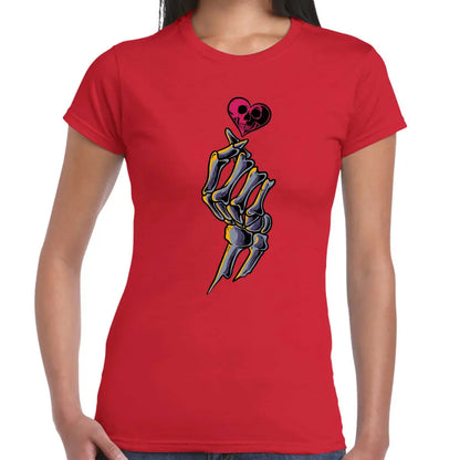 Skeleton Heart Hand Ladies T-shirt - Tshirtpark.com