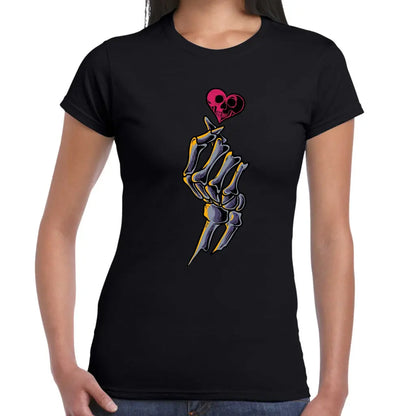 Skeleton Heart Hand Ladies T-shirt - Tshirtpark.com