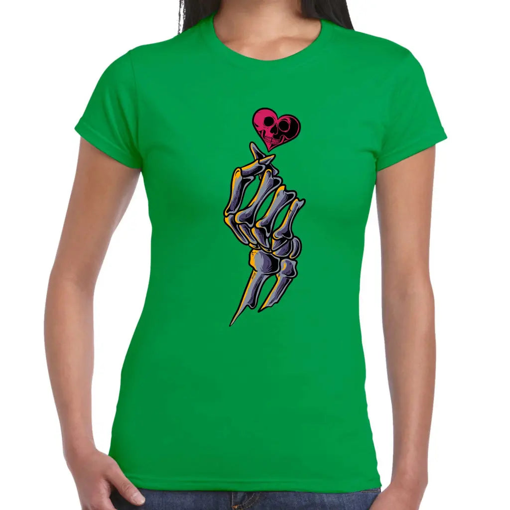 Skeleton Heart Hand Ladies T-shirt - Tshirtpark.com