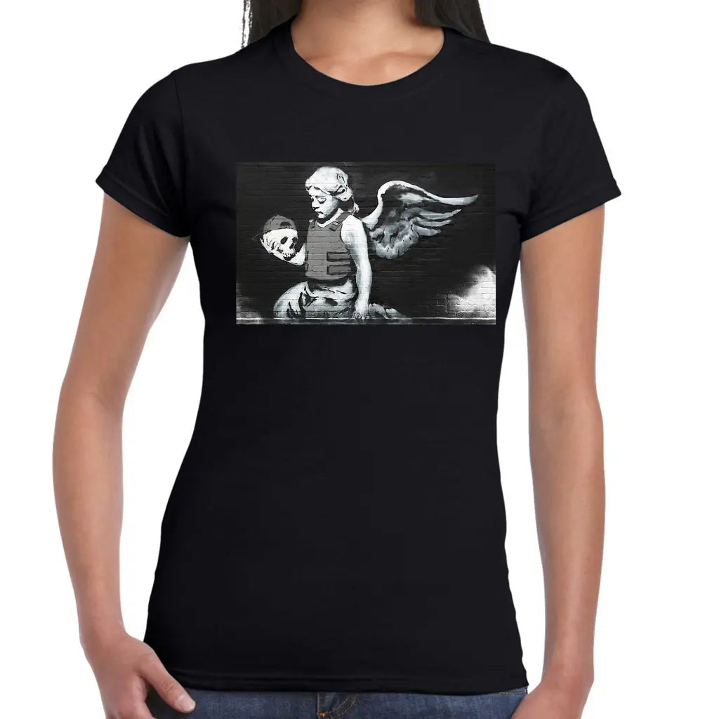 Skull Angel Ladies Banksy T-Shirt - Tshirtpark.com