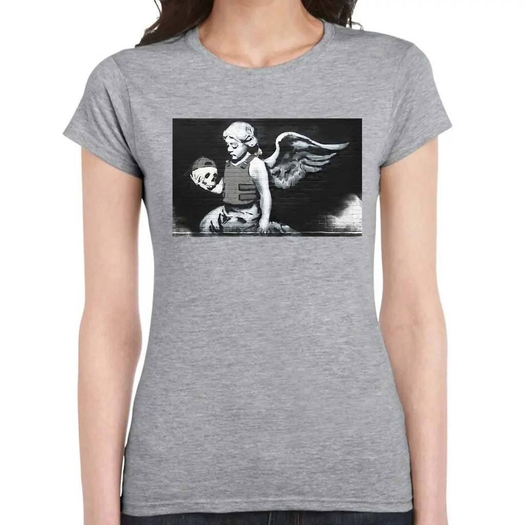 Skull Angel Ladies Banksy T-Shirt - Tshirtpark.com