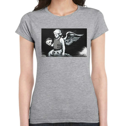Skull Angel Ladies Banksy T-Shirt - Tshirtpark.com