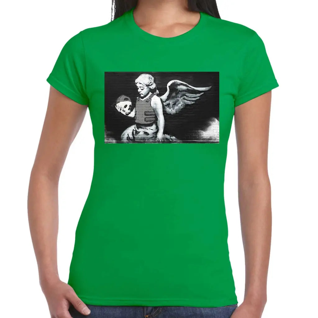 Skull Angel Ladies Banksy T-Shirt - Tshirtpark.com