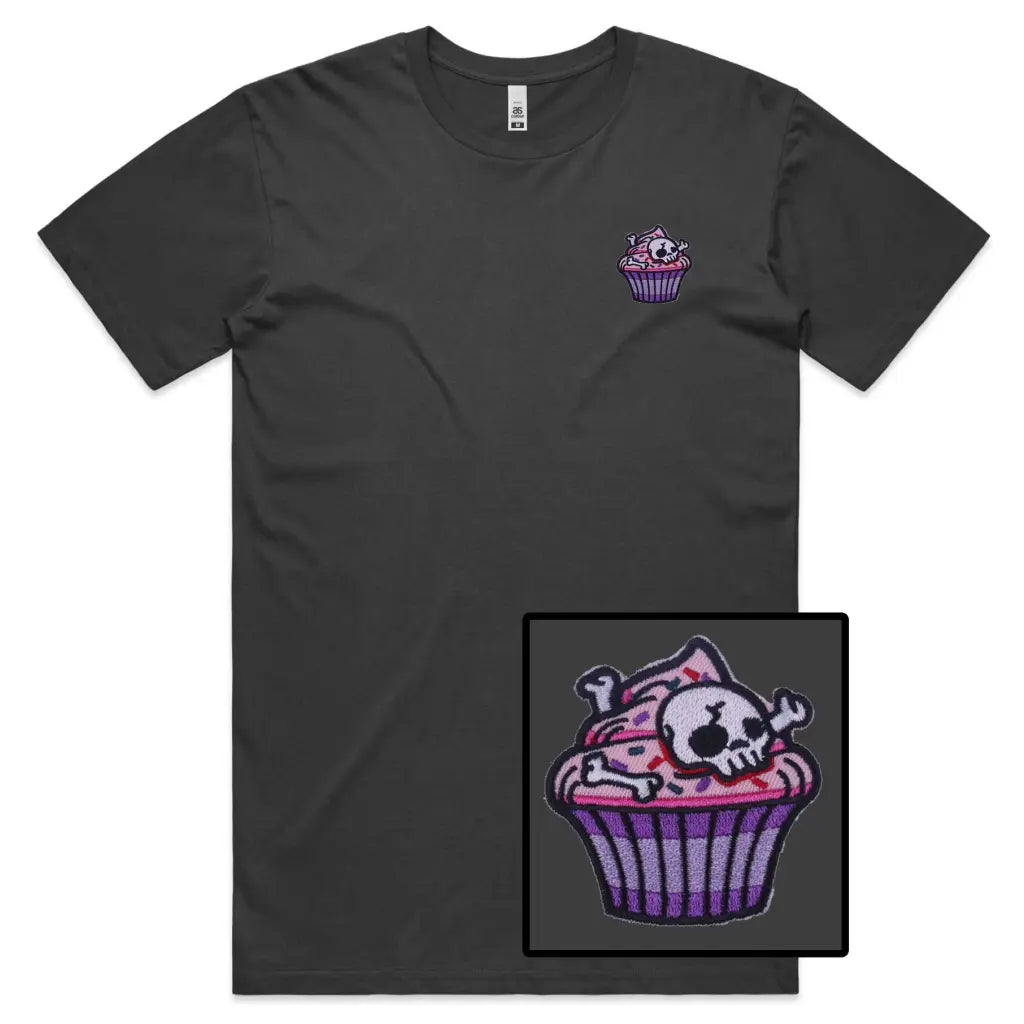 Skull Cupcake Embroidered T-Shirt - Tshirtpark.com