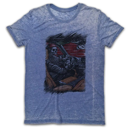 Skull Driver Vintage Burn-Out T-Shirt - Tshirtpark.com