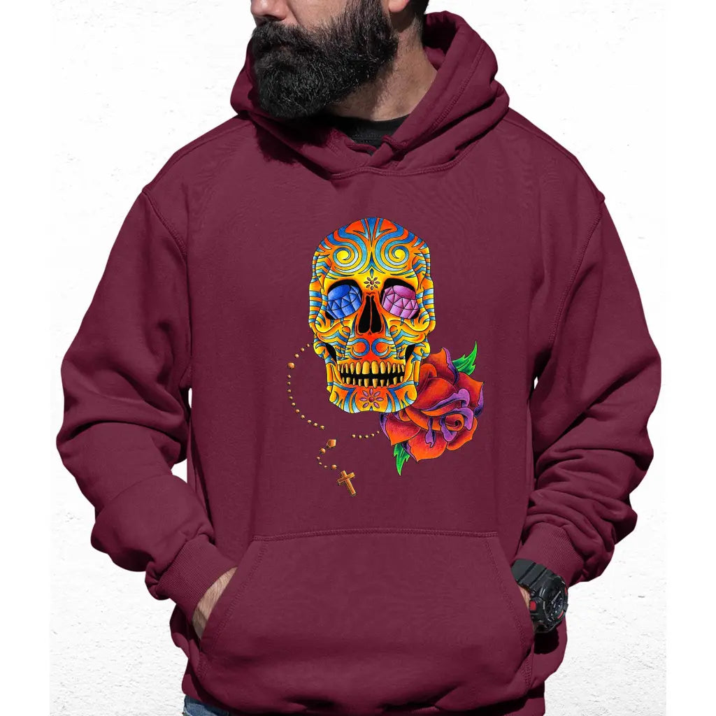 Skull Flower Colour Hoodie - Tshirtpark.com