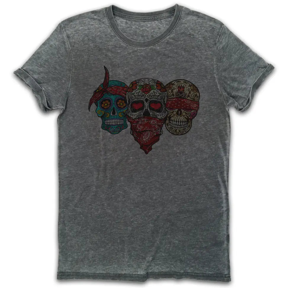 Skull Gang Vintage Burn-Out T-Shirt - Tshirtpark.com