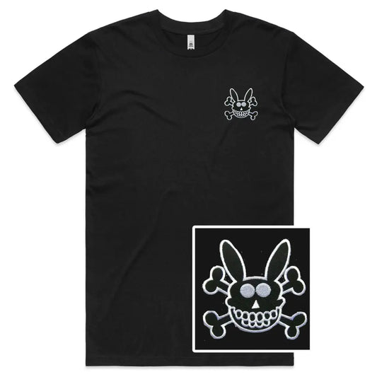 Skull Rabbit Embroidered T-Shirt - Tshirtpark.com