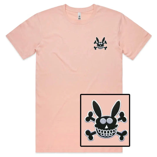 Skull Rabbit Embroidered T-Shirt - Tshirtpark.com