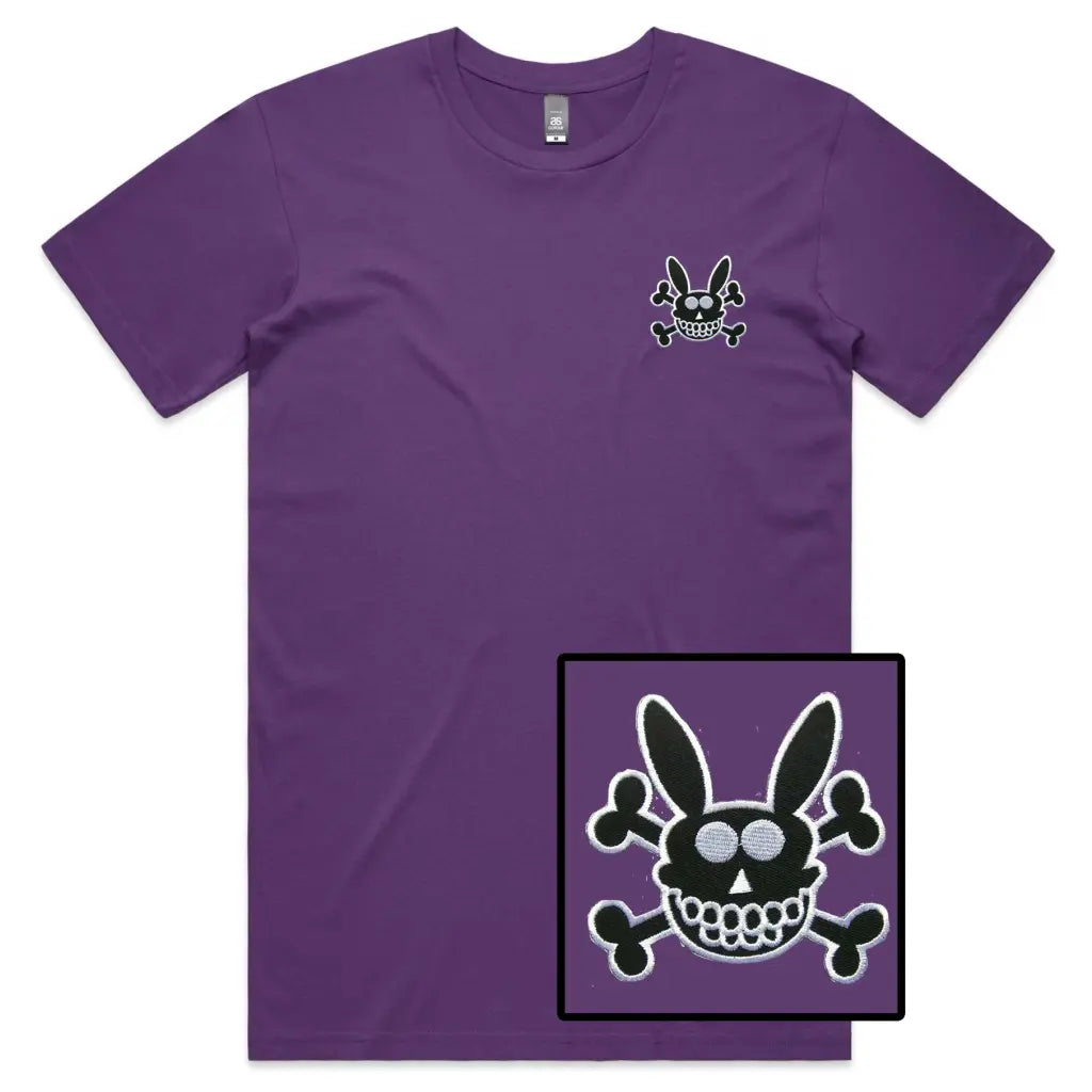 Skull Rabbit Embroidered T-Shirt - Tshirtpark.com