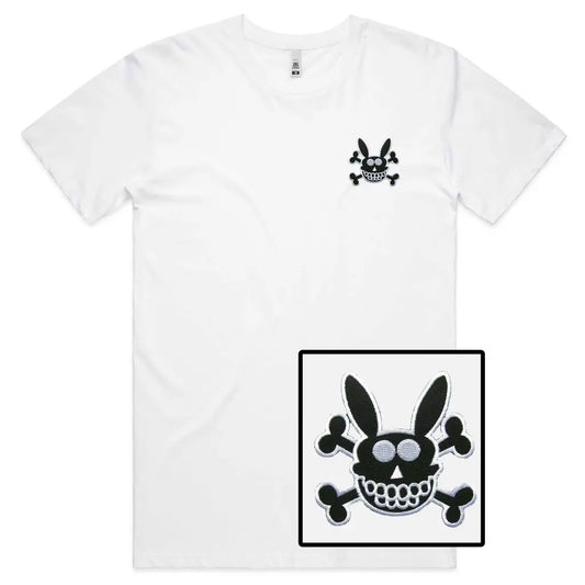 Skull Rabbit Embroidered T-Shirt - Tshirtpark.com