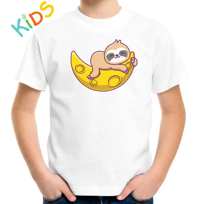 Sleepy Sloth Moon Kids T-shirt - Tshirtpark.com