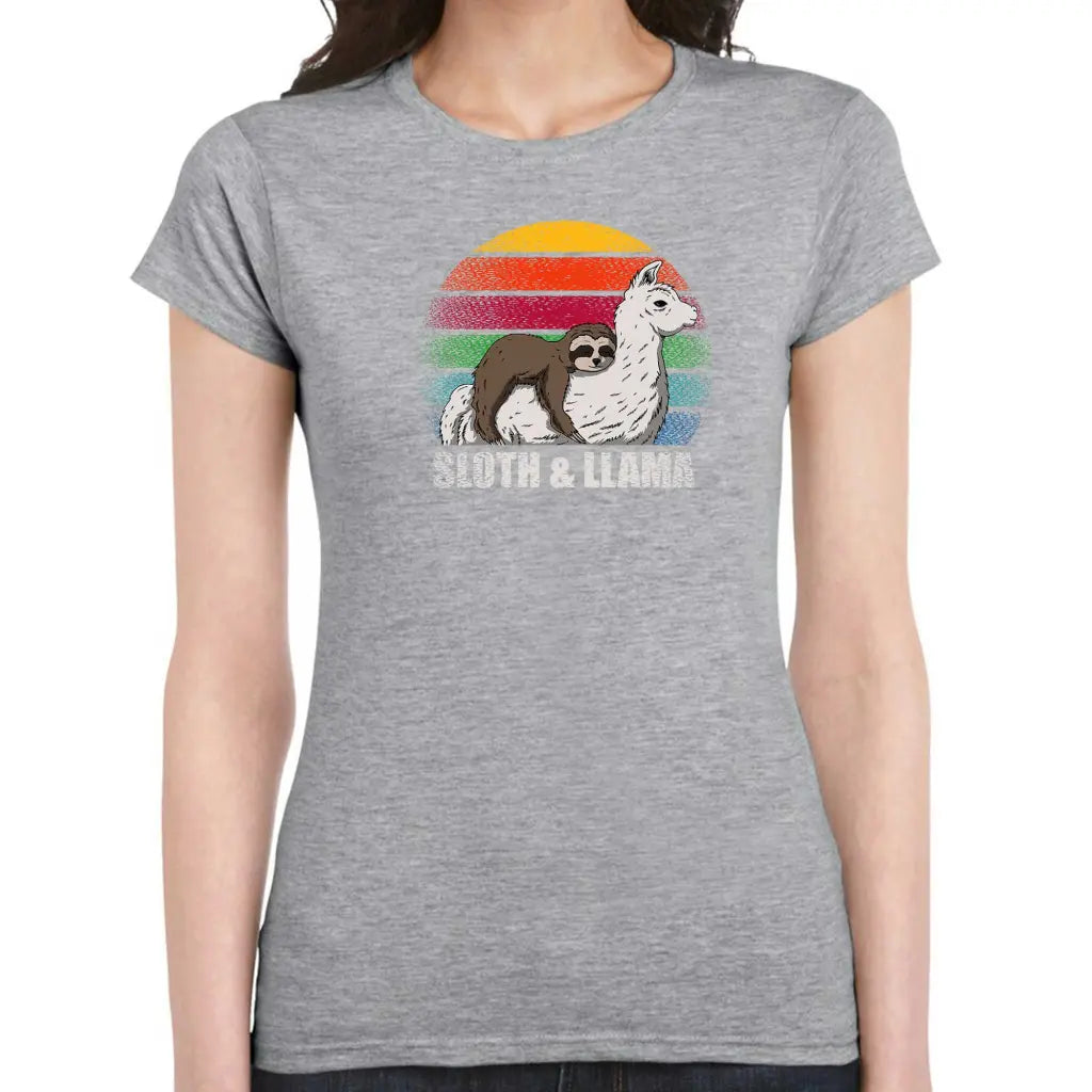 Sloth and Llama Ladies T-shirt - Tshirtpark.com