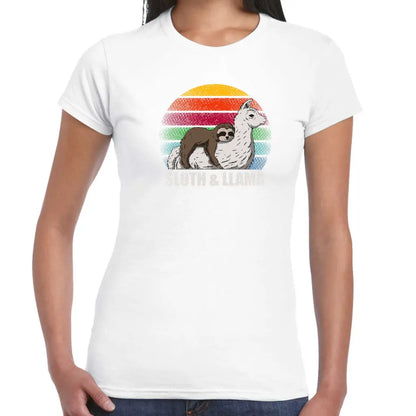 Sloth and Llama Ladies T-shirt - Tshirtpark.com