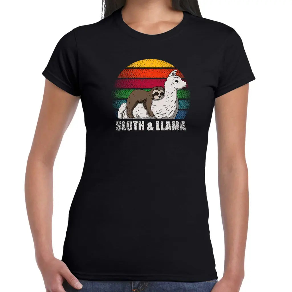 Sloth and Llama Ladies T-shirt - Tshirtpark.com
