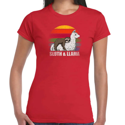 Sloth and Llama Ladies T-shirt - Tshirtpark.com