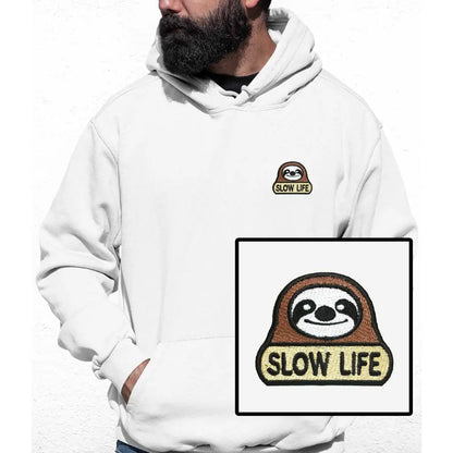 Slow Life Embroidered Colour Hoodie - Tshirtpark.com