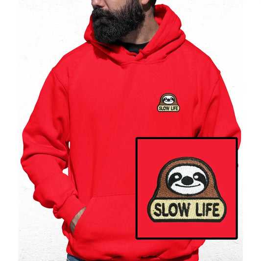 Slow Life Embroidered Colour Hoodie - Tshirtpark.com