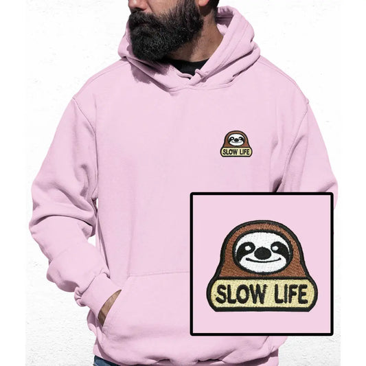 Slow Life Embroidered Colour Hoodie - Tshirtpark.com