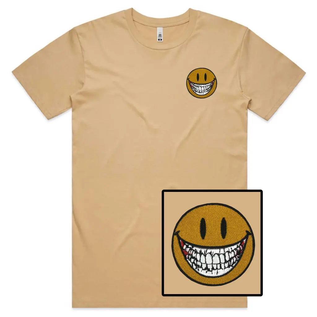 Smile Teeth Embroidered T-Shirt - Tshirtpark.com