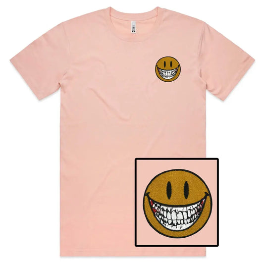 Smile Teeth Embroidered T-Shirt - Tshirtpark.com